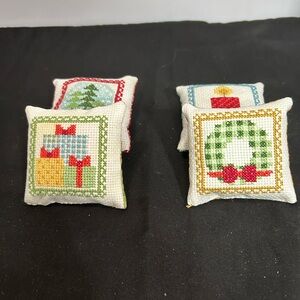 Holiday Cross-Stitch Accent Pillow Set